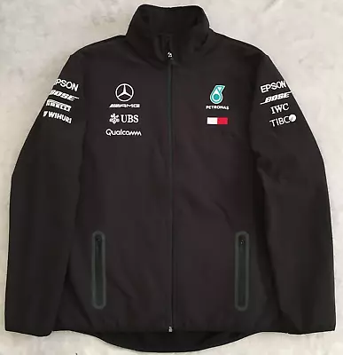 Mercedes AMG Petronas Racing F1 Formula One Mens Black Softshell Jacket Size L • $135.99