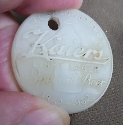 Kaier's Beer Key Ring  1962 Light Lager Special Beer 1862-1962 100th Anniversary • $15.99