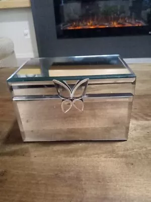 Beautiful Mirrored Butterfly Jewelry Box 6.5 X 4 X 4 • $15