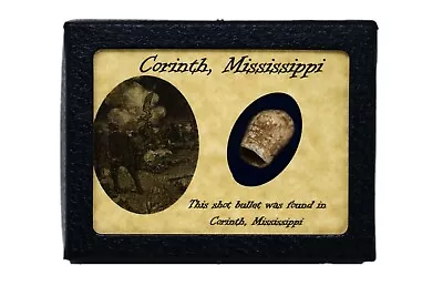 Civil War Bullet Relic From Corinth Mississippi With Display Case And COA • $19.89