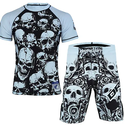 SKULL DRAGON  MMA Compression Wear BJJ / BOXING Rash Guards  Shirt + Shorts Set  • $39.99