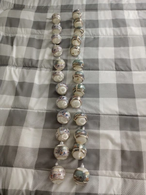 $20 • Buy Vintage Currier & Ives Day N Christmas Ornaments Lot Of 25