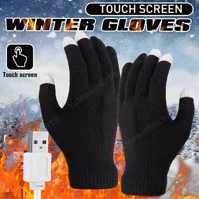 Electric USB Heated Gloves Winter Warming Thermal Ski Snow Hand Warm Windproof • $8.81