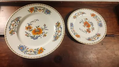 2pcs Ceralene A. Raynaud & Co. Limoges France Vieux China Plates 10.75  And 7.5  • $59.95
