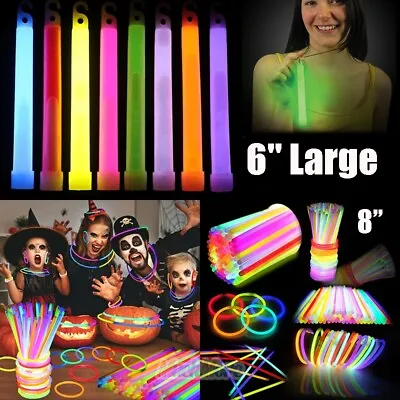 $21.63 • Buy 100-300 Glow Sticks Bulk Party Supplies-6  8  Ultra Bright Glow In The Dark Pack