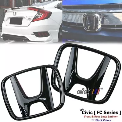 2 Pcs FRONT & REAR Honda Logo Black Emblem Honda Civic FC Series 2016-21 FREE • $39.50