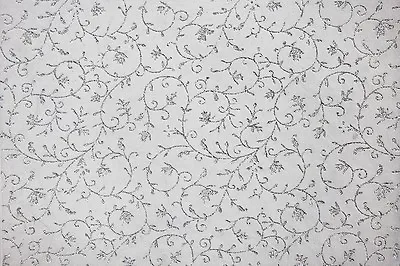 10 Sheets A4 GLITTER PATTERNED White/Silver Fabric Paper - Wedding Card & Crafts • £5.99
