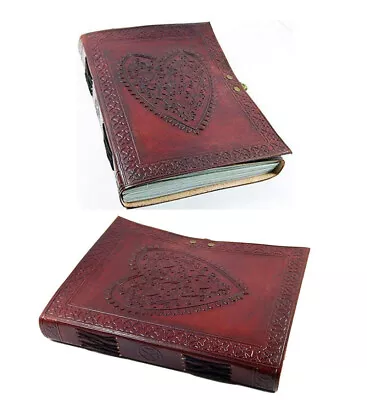 Leather Journals With Lock Closure Diaries Vintage Heart Embossed Gifts Birthday • $60.21