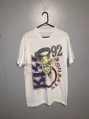 Vintage RARE 1992 Kiss Revenge Tour Band Concert Shirt Gene Simmons Ace Frehley • £96.38