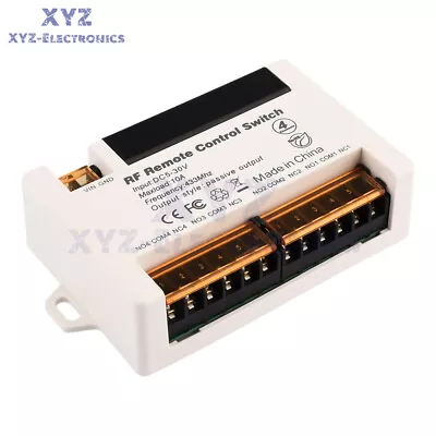 4 Channels Wireless Relay Remote Control Switch Receiver 433Mhz RF 10A Relay • $2.72