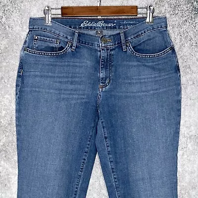 Eddie Bauer Womens Slim Boyfriend Jeans Size 10 Stretch Mid Rise Med Wash • $12.91