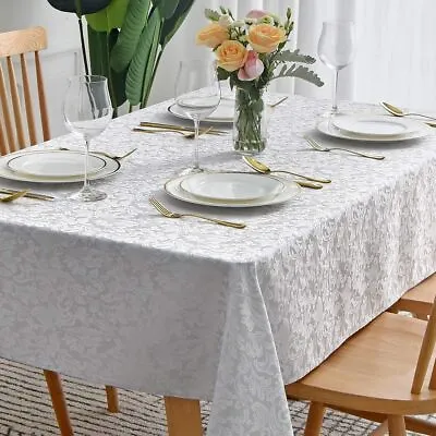 Maxmill Jacquard Table Cloth Damask Pattern Spillproof Wrinkle Resistant Oil Pro • $48.43