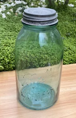 Vintage Antique Ball Perfect Mason Jar Half Gallon Aqua • $15