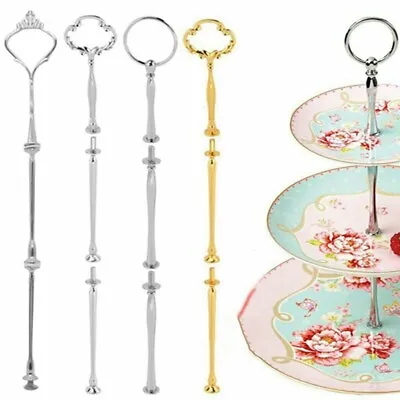 3 Tier Cake Cupcake Mini Plate Stand Party Decor Fitting Handle Rod Home Wedding • £2.99