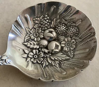 Alphonse La Paglia /Jensen Repousse Flower Serving Bon Spoon 9” Sterling Silver • $145