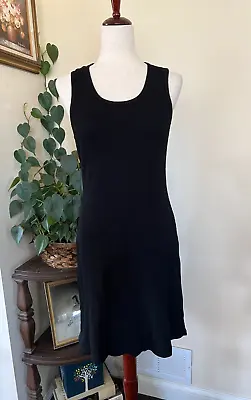 Moda International Vintage Black Sleeveless Waffle Knit Dress Sz M Summer • $22.99