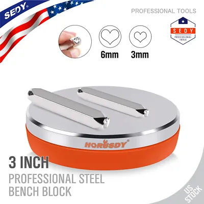 Steel Bench Block Jewelers Steel Block Metal Working Anvil 2X Heart-Shaped Punch • $29.05