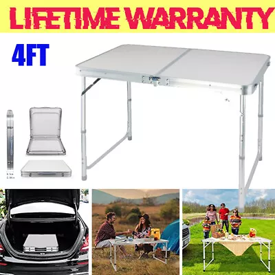 4ft Folding Table Trestle Camping Party Picnic BBQ Stall Garden Indoor Outdoor • £21