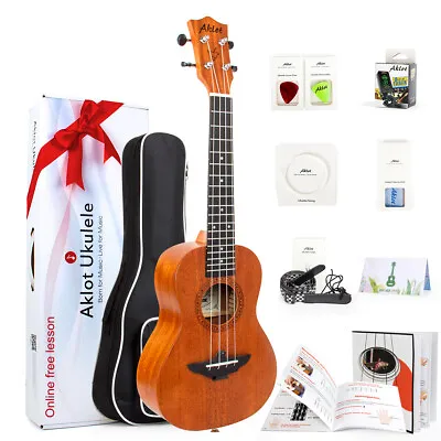 $79.99 • Buy Aklot Concert Ukulele Starter Solid Mahogany Ukelele Hawaii Guitar 23 Inch