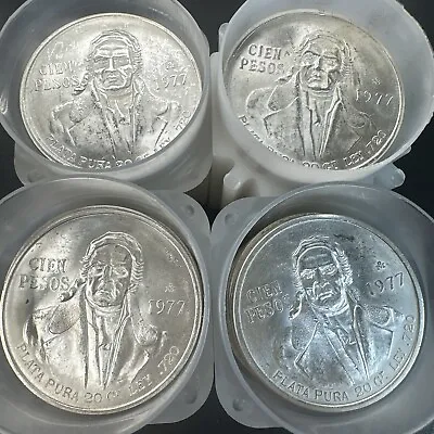 UNC BU | Lot Of 10 Mexican Cien 100 Pesos 1977 General Morelos Coins .720 Silver • $239.47