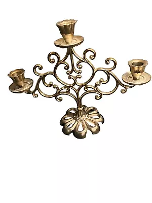 Vintage Victorian Style Brass Candelabra 3 Arms Candle Stick Holder 11” Tall • $31