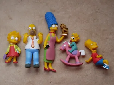 The Simpsons 5x Figures Homer Marge Bart Lisa Maggie Bundle Job Lot Fox 2005 • £15
