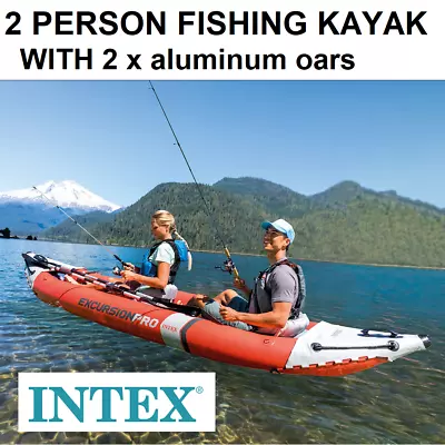 $469 • Buy INTEX INFLATABLE 2 Person Fishing Kayak With Paddles Oars Pump Aluminium Oars