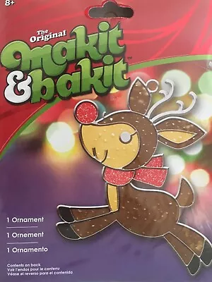 Makit And Bakit Christmas Reindeer Ornament Stained Glass New • $14