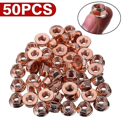 £8.28 • Buy 50Pcs Copper Flashed Exhaust Manifold Nuts Metric Pitch High Temperature M8 Nuts