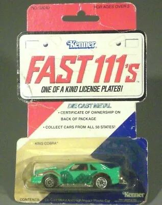 1980 KENNER FAST 111s  KING COBRA  MUSTANG Washington Plate SEALED In Orig Pkg!! • $30