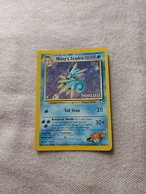 Misty's Seadra PRERELEASE Gym Heroes 9/132 Holo NM WoTC Vintage Pokemon Card • $9