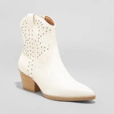 Brand New Women's Twyla Western Boots - Universal Thread White & Cognac • $18.99