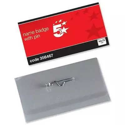 £124.50 • Buy Name Visitor ID Badges Plastic With Pin & Inserts 40x75mm - 356467