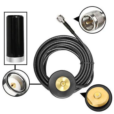 NMO 450-520 Antenna Magnetic NMO Mount Base With Mini-UHF Connector Mobile Radio • $22.99