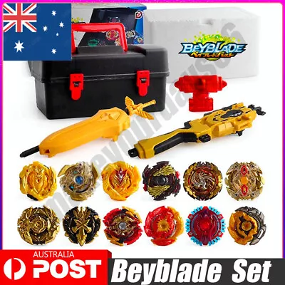 12X Beyblade Gold Burst Kit Spinning With Grip Launcher+Box Children's Day • $30.95