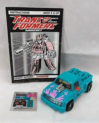 Transformers G2 Autobot Car TURBOFIRE (Hasbro 1993) - COMPLETE W/ Instructions • $38.99