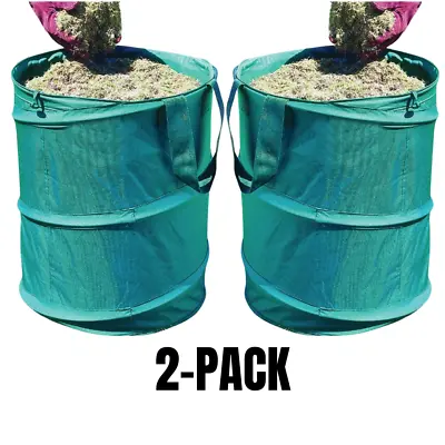 2 X Heavy Duty Large Strong Pop Up Garden Waste Refuse Rubbish Bags With Handle • £14.95