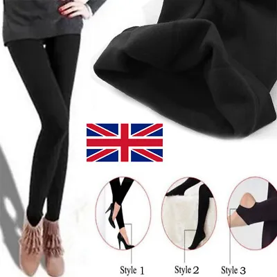 £3.99 • Buy Winter Fleece Thermal Leggings Ladies High Waist Tummy Control Thick Warm Lined