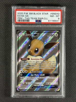 $2.25 • Buy Pokemon Card PSA 8 NM-MT Eevee GX Sun & Moon Black Star Promo Ultra Rare #SM242