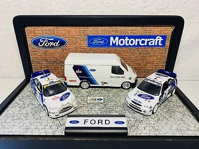 Vitesse/Corgi 1:43 Ford Escort/Transit Motorsport Code 3 Diorama In Display Case • £87.50