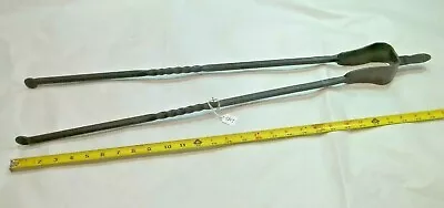 TONGS Vintage Forged Fireplace Ember Log Tongs 29-3/4  Long • $68.46