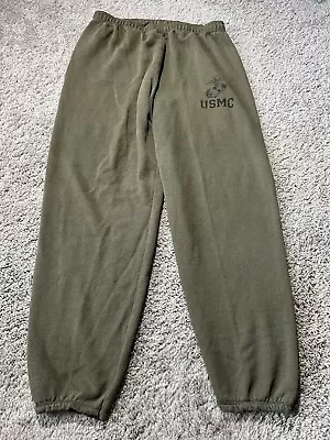 Vintage Soffe USMC Sweatpants Military Jogger Pants L Olive Green 90s USA • $22.95