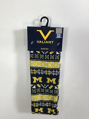 Valiant Maize Blue Michigan Wolverines Boot Socks Medium NEW! NWT • $12.99