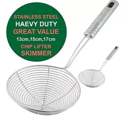 £6.99 • Buy New Steel Spider Mesh Net Strainer Wire Skimmer Spoon Filter Tool Ladle Kitchen 