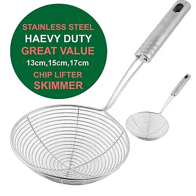 New Steel Spider Mesh Net Strainer Wire Skimmer Spoon Filter Tool Ladle Kitchen  • £7.99