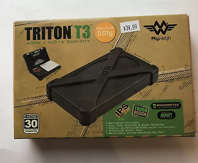 My Weigh T3-400 Triton T3 400 Gram X 0.01 Digital Pocket Scale Black • $34.95