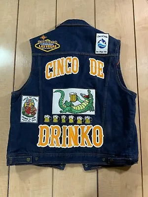 Motorcycle Gear Denim Cinco De Drinko M Vest • $32.99