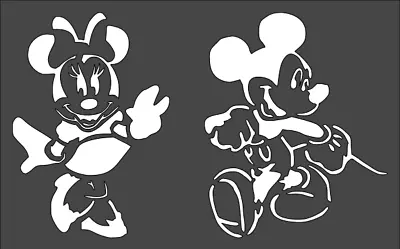 1- 5x8 Inch Stencil (NB-61.3) Mickey And Minnie Mouse (6mil) • $6