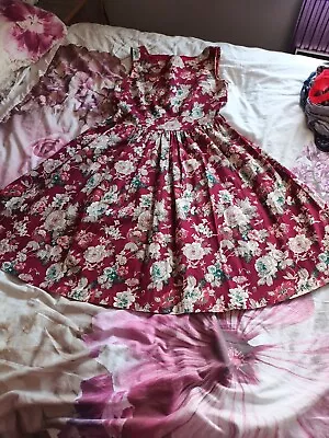 Vintage Tea Dress Size 12 By Lindy Bop  • £5