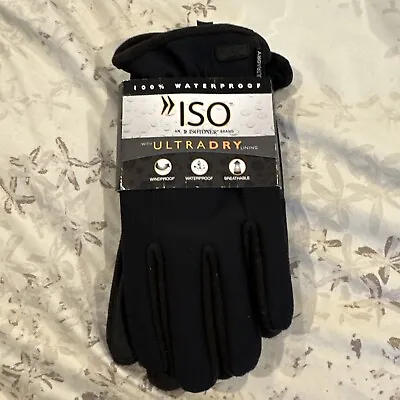 ISOTONER Men's Winter Gloves Waterproof With Ultradry Lining Black Size M/L NWT • $14.95